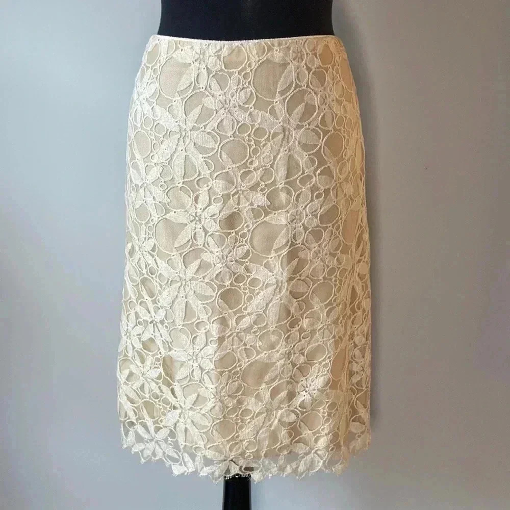 Lida Baday |  Cream Lace Skirt